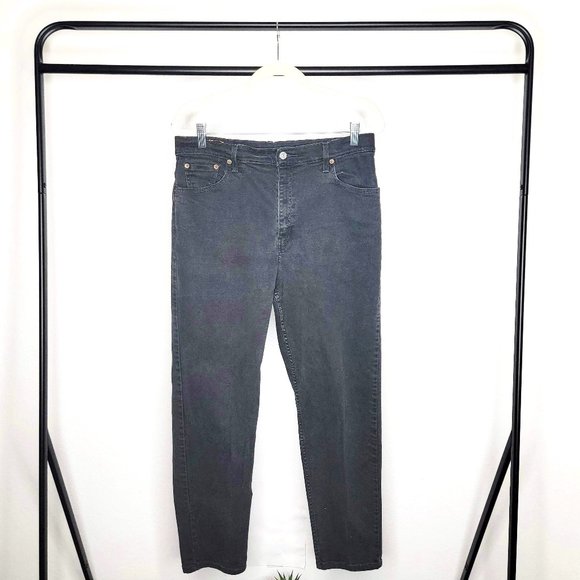 Levi's Denim - Levi's 550 Vintage 90s Women's Relaxed Fit Tapered Leg Black Jeans Size 16